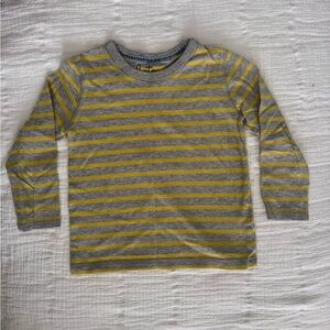 Boden Gray and Yellow Striped Kids Shirt